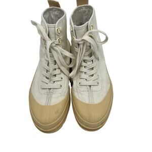 Everlane The Canvas Utility Boot Womens Size 7 Off White Lace Up Ankle